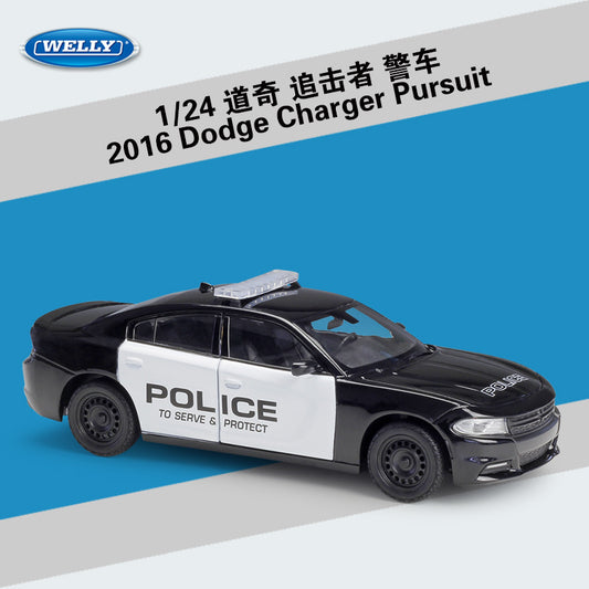 WELLY 1/24 Dodge Charger Pursuit 2016 Police Modern Car Model