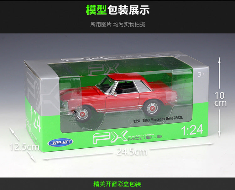 WELLY 1/24 Mercedes-Benz W125 230SL 1963 Classic Car Model