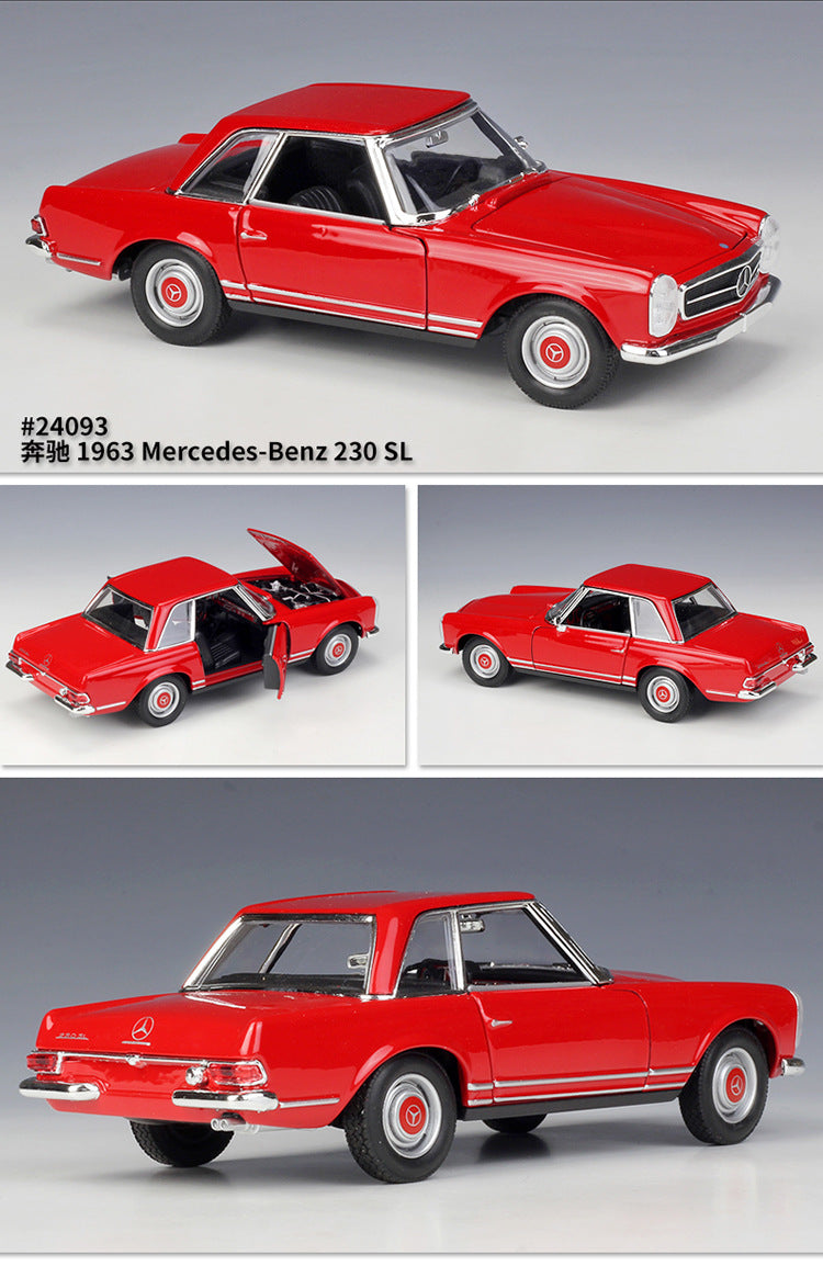 WELLY 1/24 Mercedes-Benz W125 230SL 1963 Classic Car Model