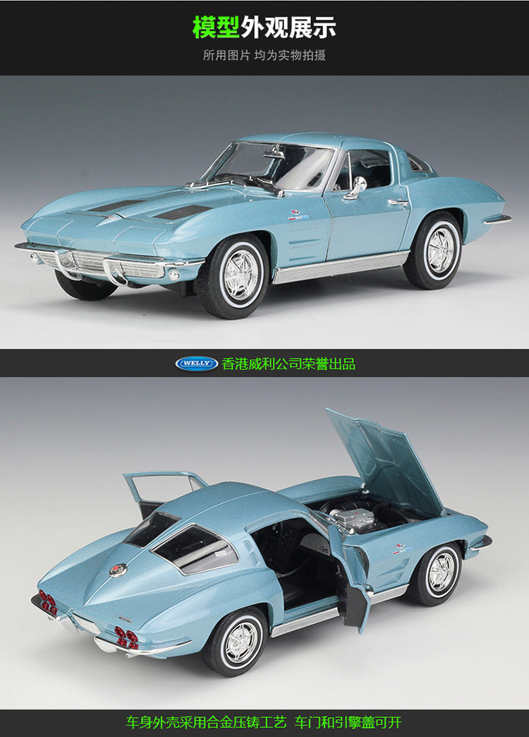 WELLY 1/24 Chevrolet Corvette 1963 Classic Car Model