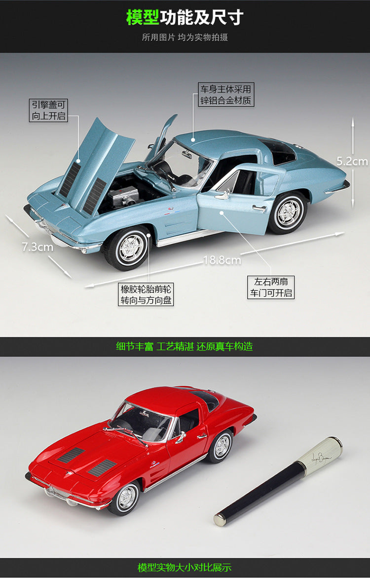 WELLY 1/24 Chevrolet Corvette 1963 Classic Car Model