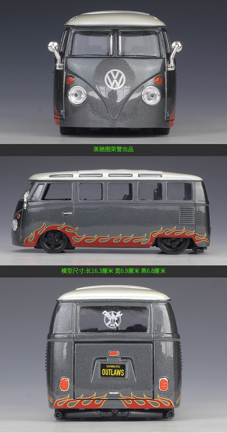 Maisto 1/25 Volkswagen Van Samba Modified Version Classic Car Model