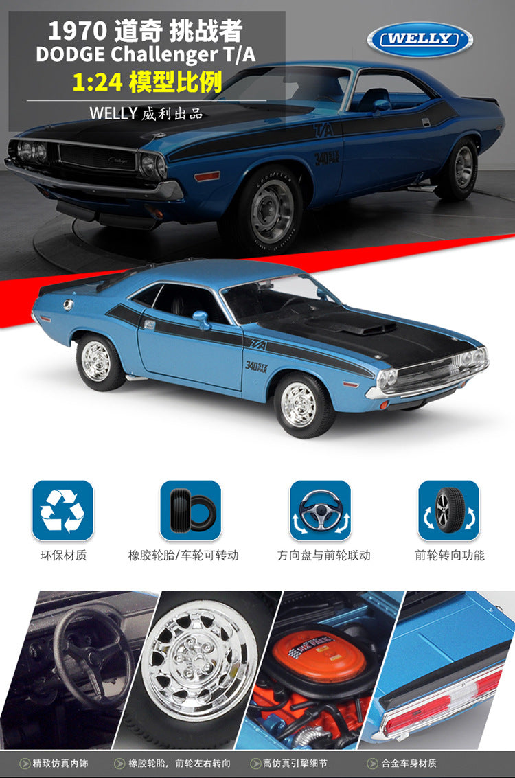 WELLY 1/24 Dodge Challenger T/A 1970 Classic Car Model