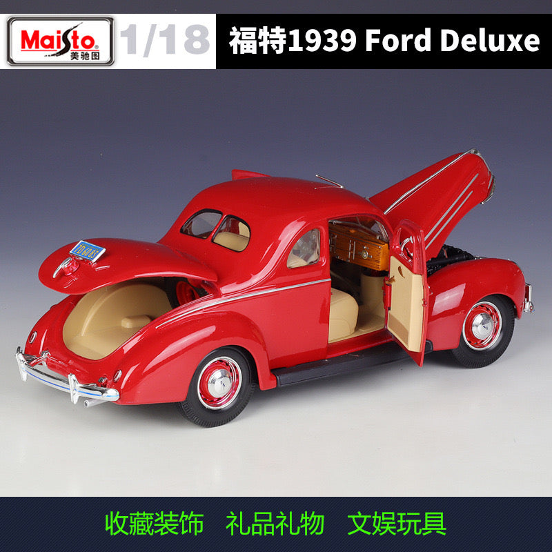 MAISTO 1/18 Ford Deluxe 1939 Classic Car Model