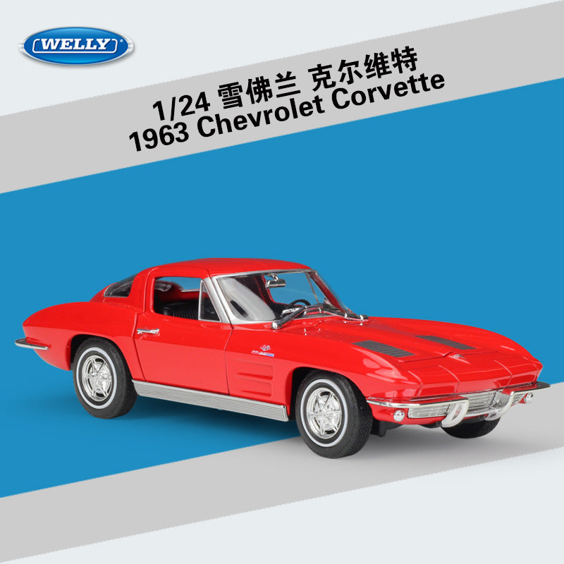 WELLY 1/24 Chevrolet Corvette 1963 Classic Car Model