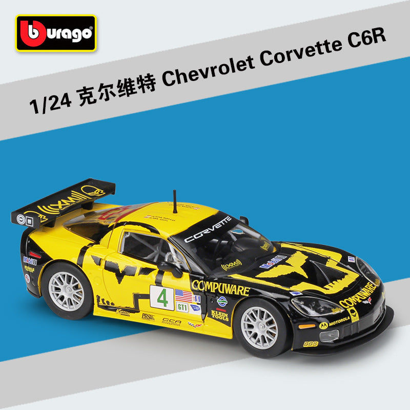 Bburago 1/24 Chevrolet Corvette C8R C6R Racing Modern Car Model