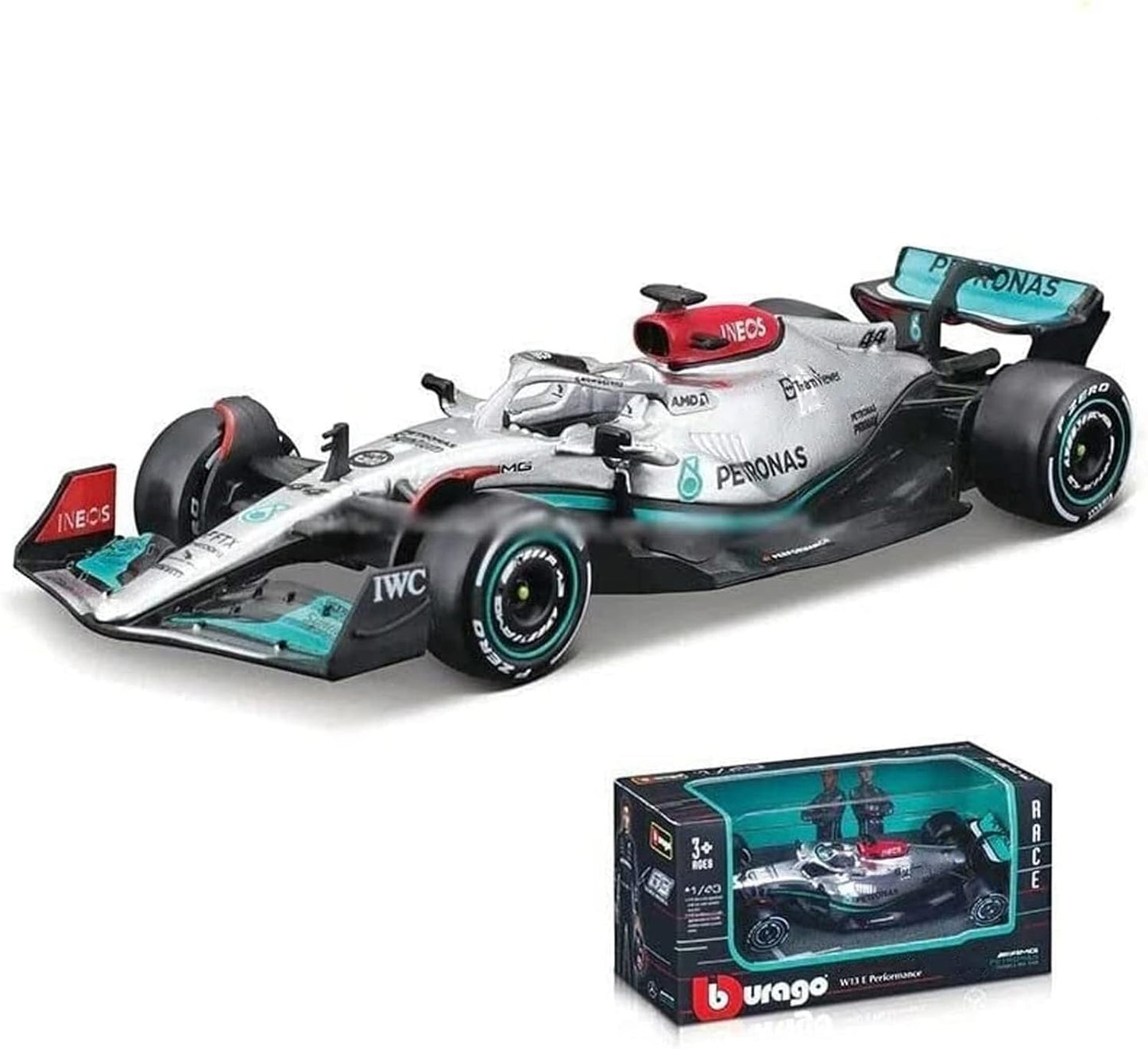 Bburago 1/43 Mercedes-Benz W14 W13 W12 W10 F1 #44 #63 #77 Formula Racing Car Modern Car Model