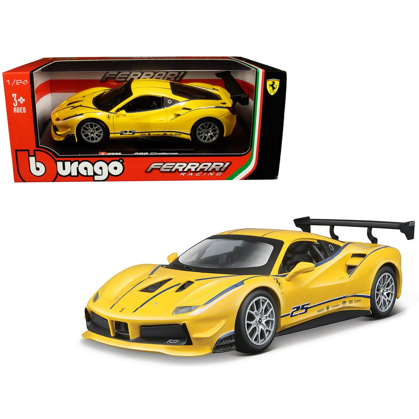 Bburago 1/24 Ferrari 488 458 F355 Challenge FXXK Racing Car Modern Car Model