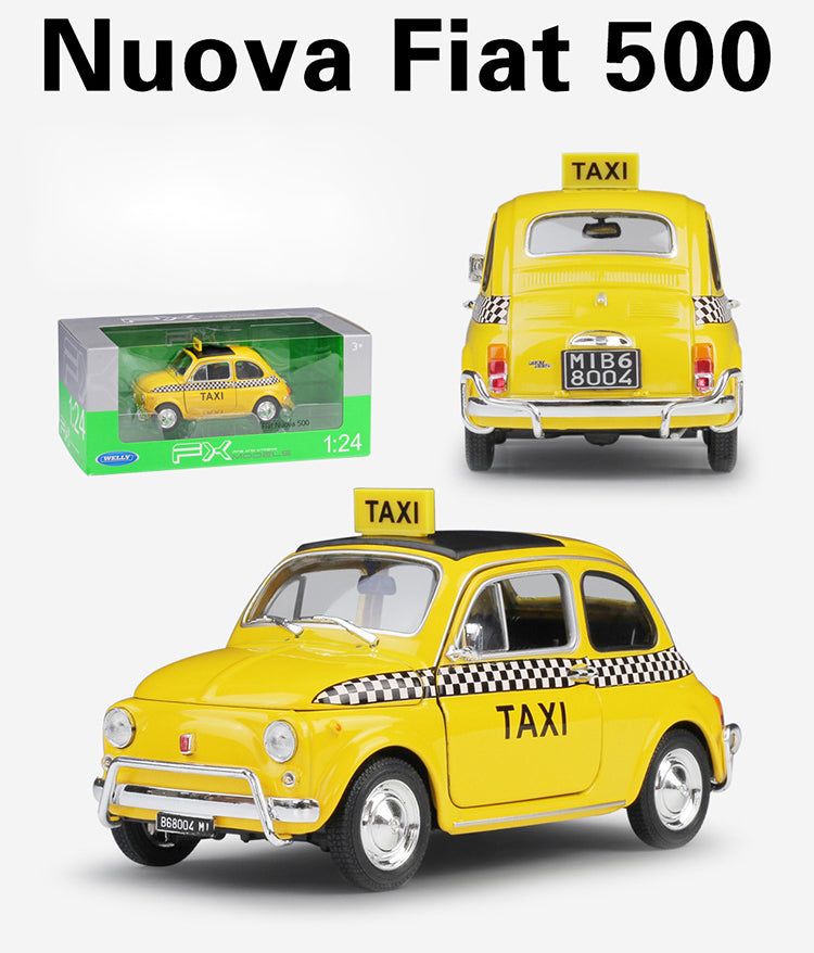 WELLY 1/24 Fiat Nuova 500 Taxi Classic Car Model