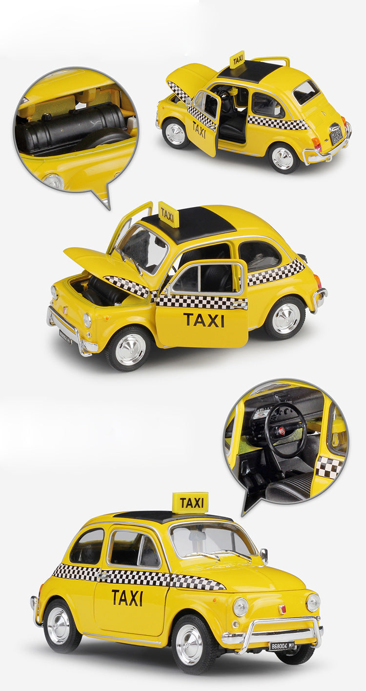 WELLY 1/24 Fiat Nuova 500 Taxi Classic Car Model