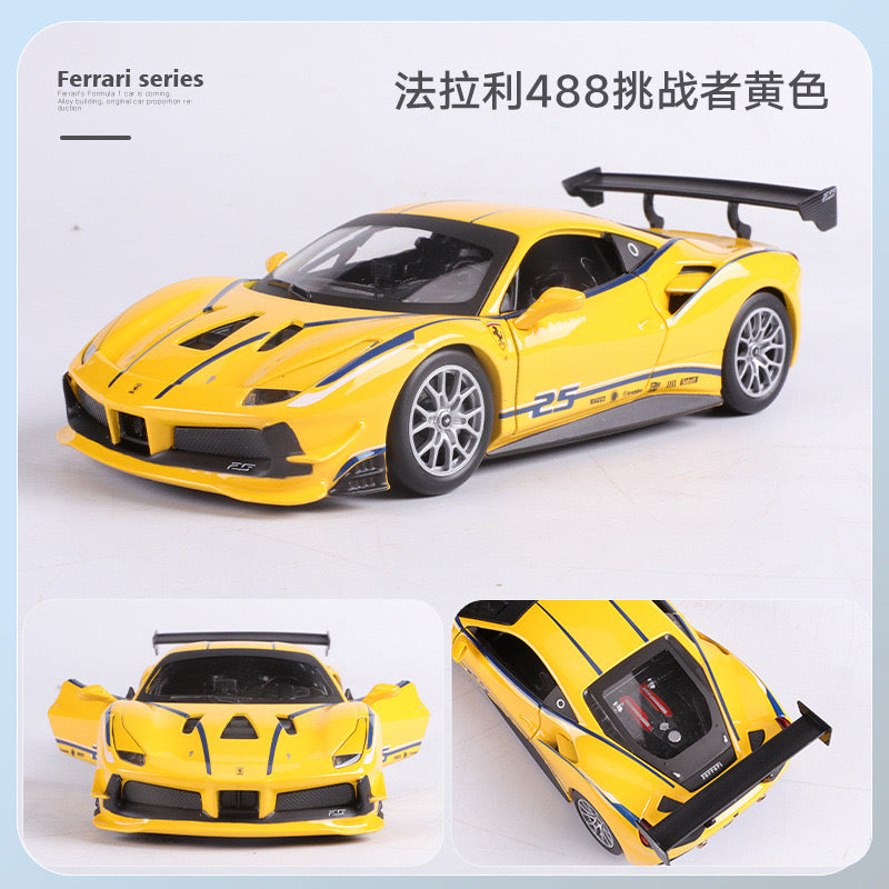 Bburago 1/24 Ferrari 488 458 F355 Challenge FXXK Racing Car Modern Car Model