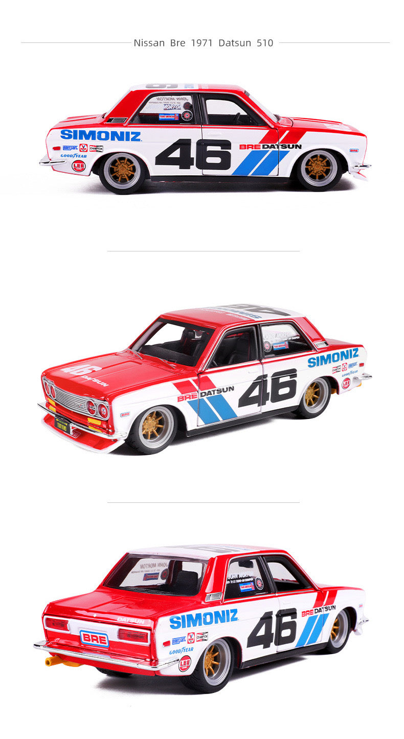 Maisto 1/24 Datsun 510 1971 Datsun 620 Pick-up 1973 Classic Car Model