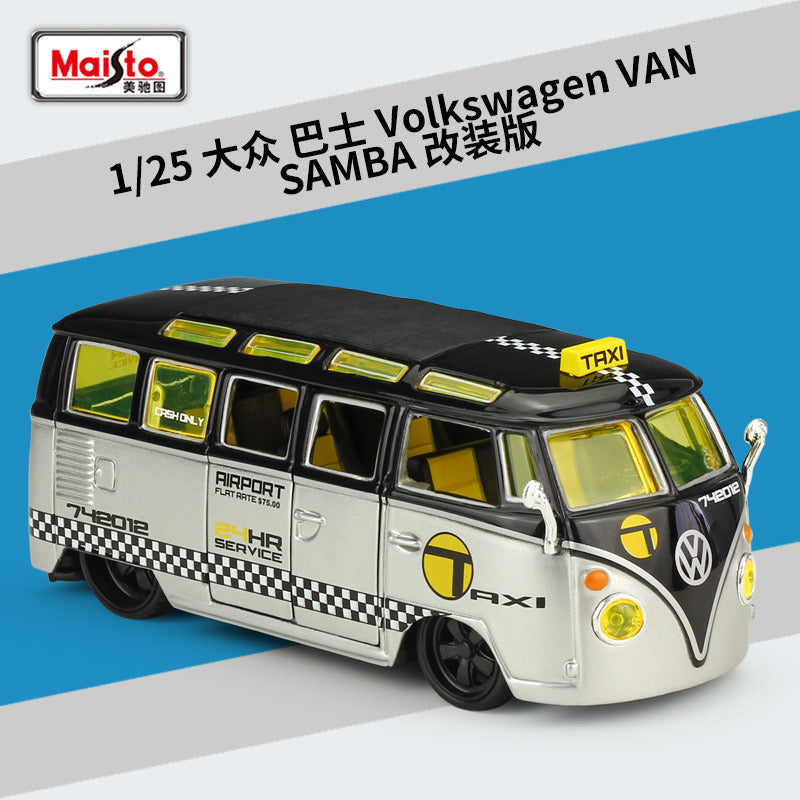 Maisto 1/25 Volkswagen Van Samba Modified Version Classic Car Model