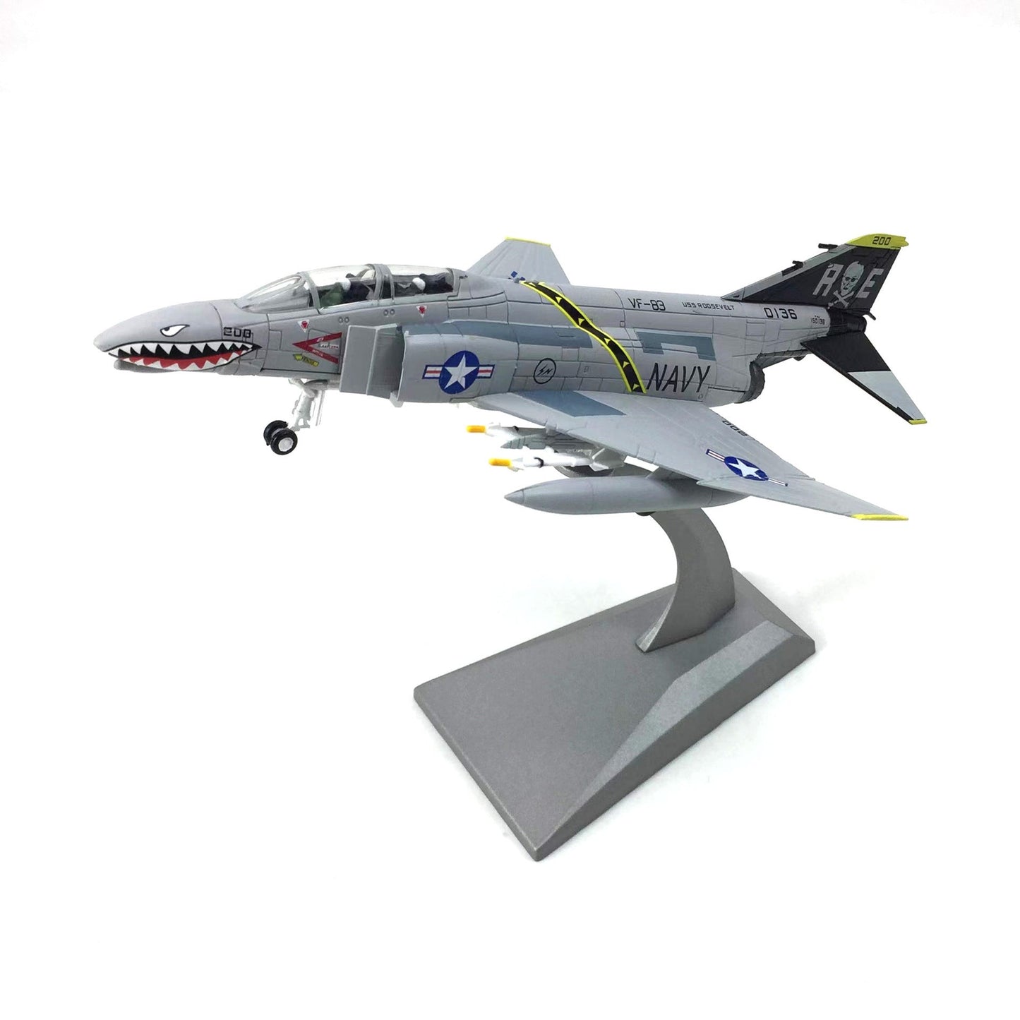 1/100 USA F-14A F-14D Tomcat F-4C Phahtom Aircraft Alloy Model Diecast