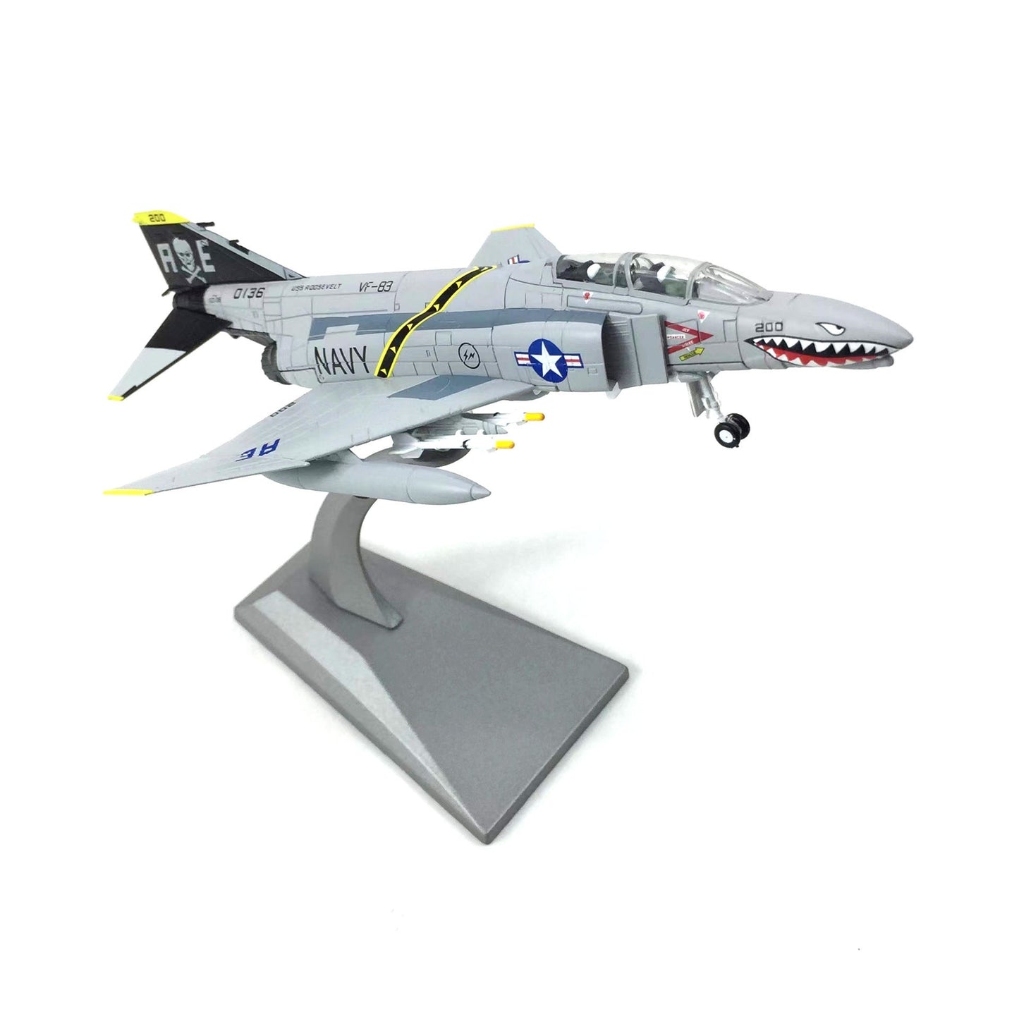 1/100 USA F-14A F-14D Tomcat F-4C Phahtom Aircraft Alloy Model Diecast