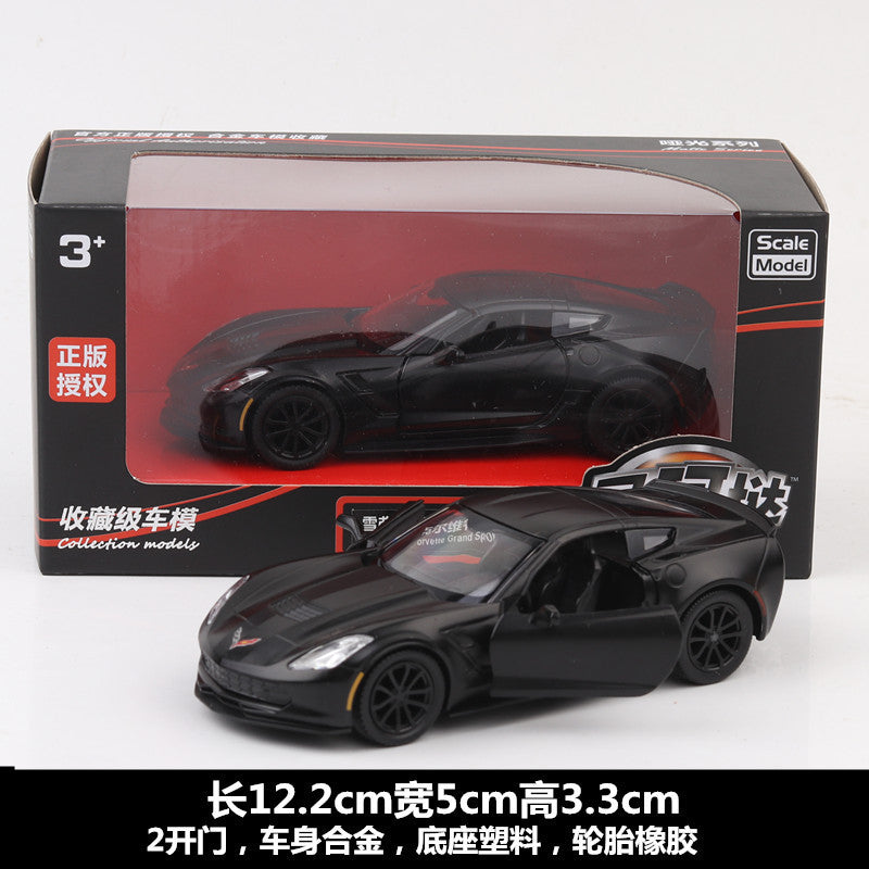 Makeda 1/36 Chevrolet Corvette C7 Matte Black Series Modern Car Model