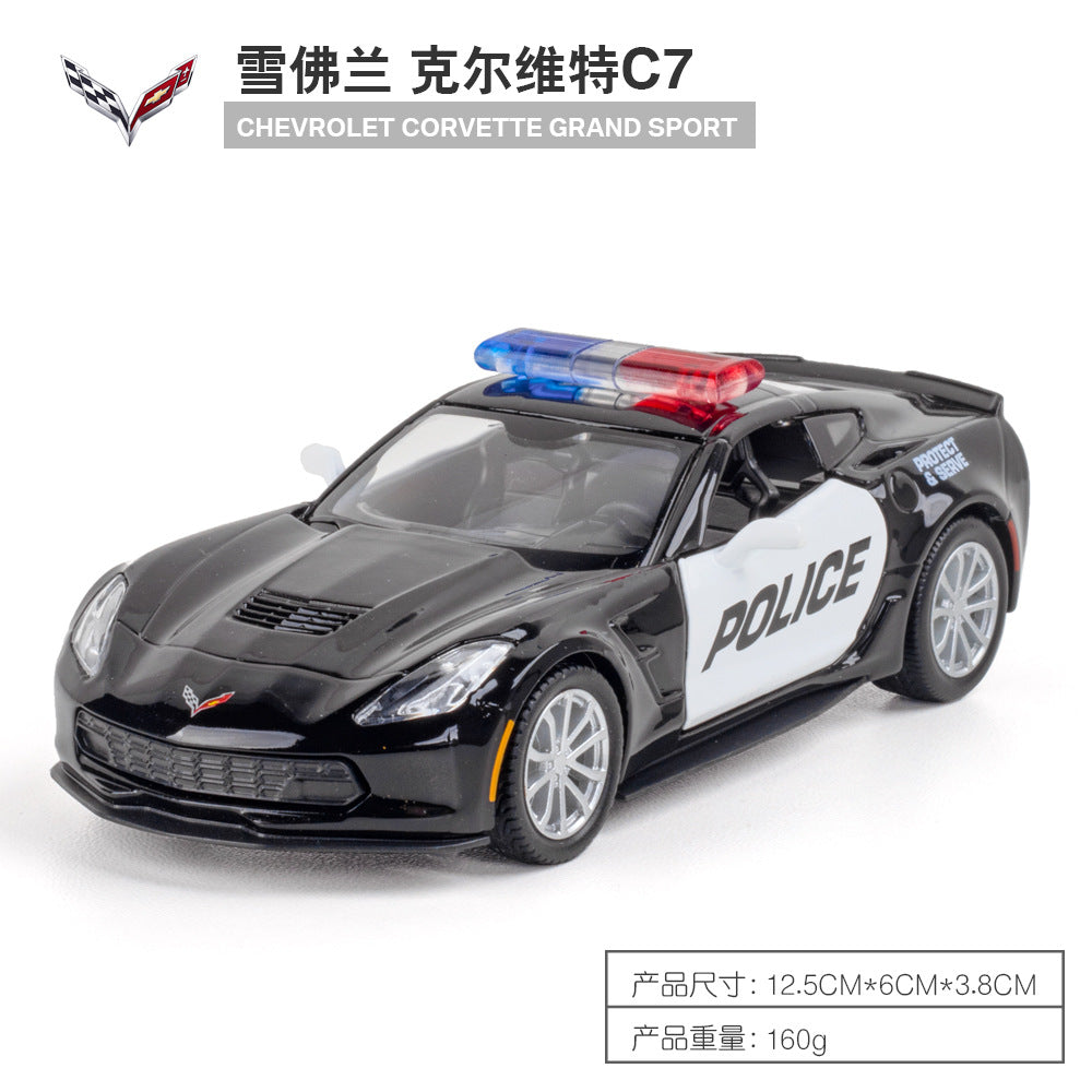 Makeda 1/36 Chevrolet Corvette C7 Police Modern Car Model