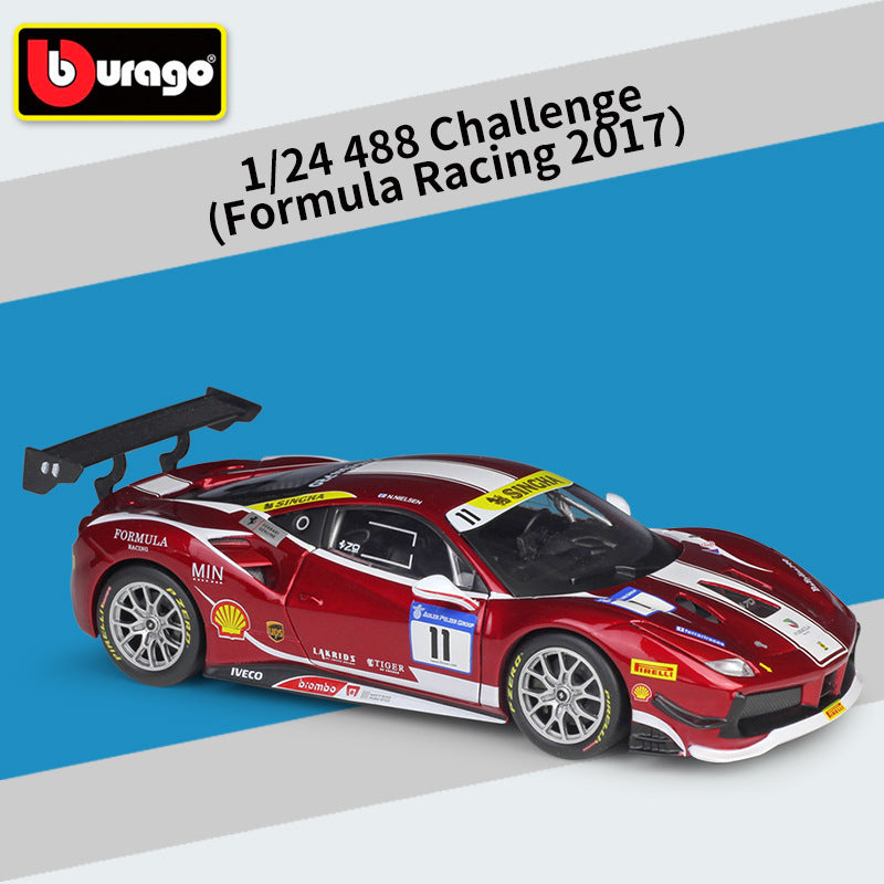 Bburago 1/24 Ferrari 488 458 F355 Challenge FXXK Racing Car Modern Car Model