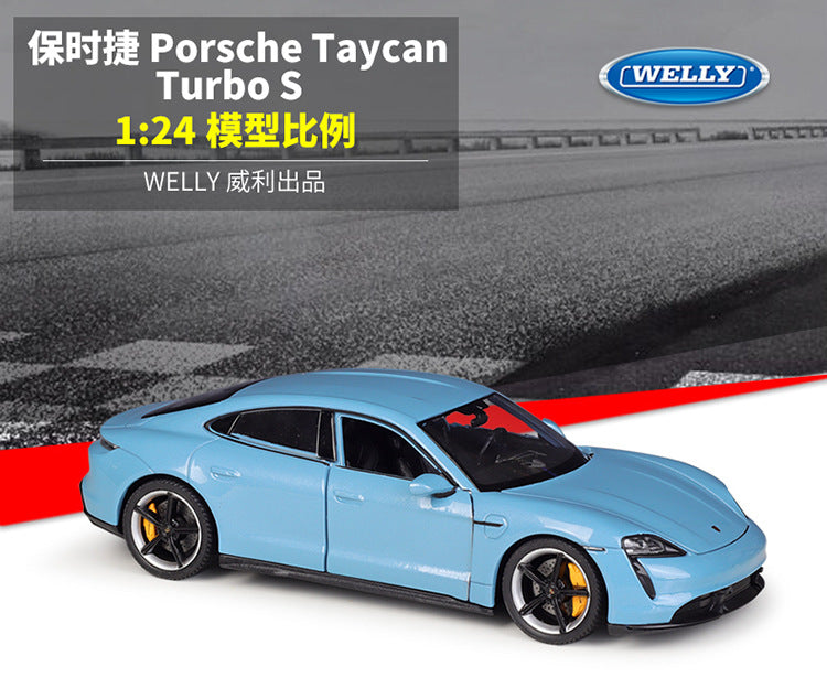 WELLY 1/24 Porsche Taycan Turbo S Modern Car Model