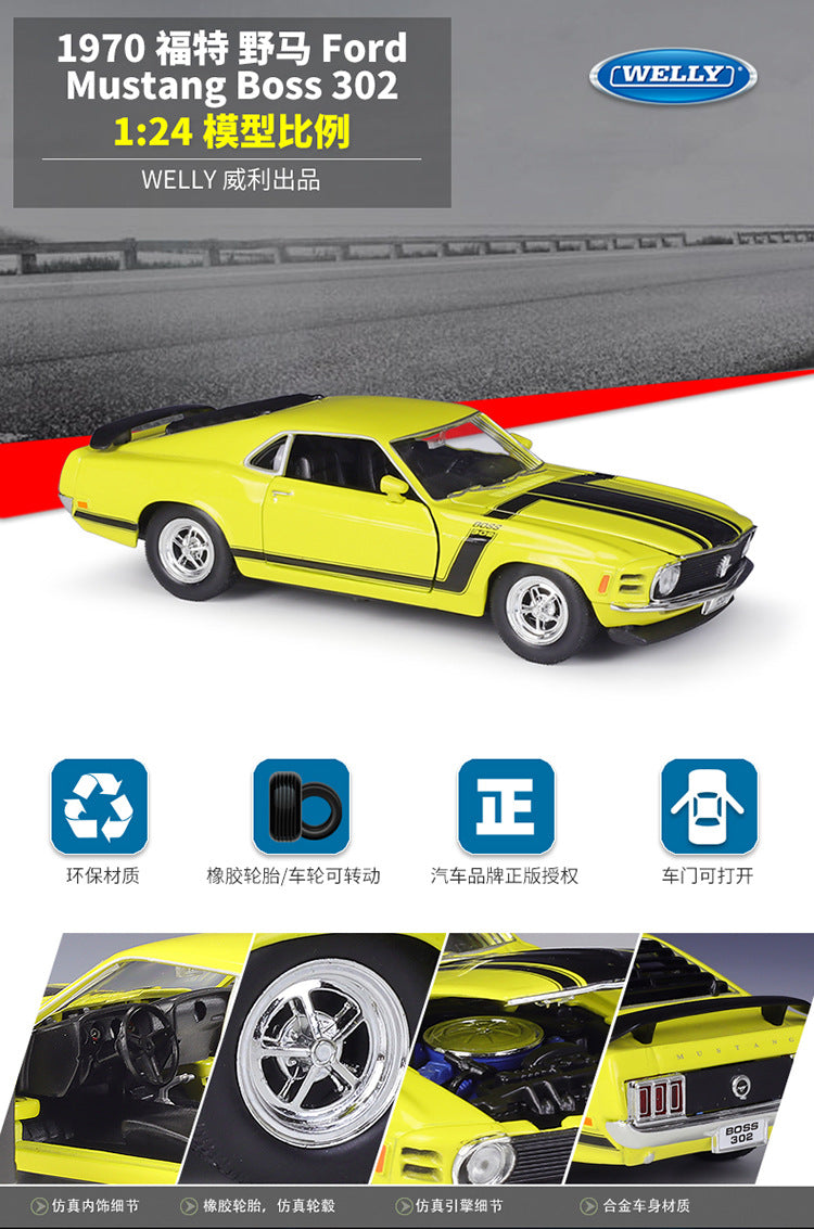 WELLY 1/24 Ford Mustang Boss 302 1970 Boss 429 1969 GT 2015 Car Model