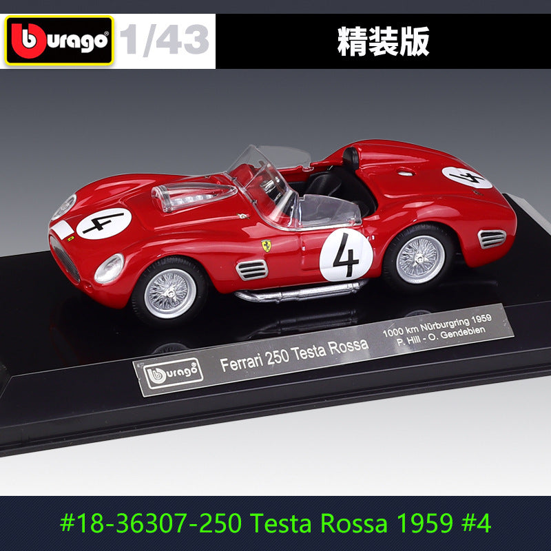 Bburago 1/43 Ferrari Racing Car with acrylic display case Modern Car Model