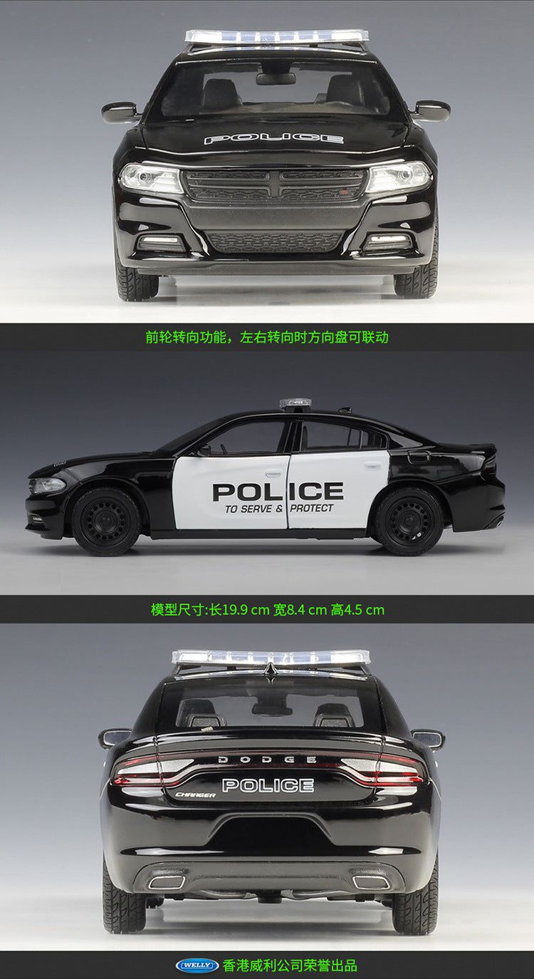 WELLY 1/24 Dodge Charger Pursuit 2016 Police Modern Car Model