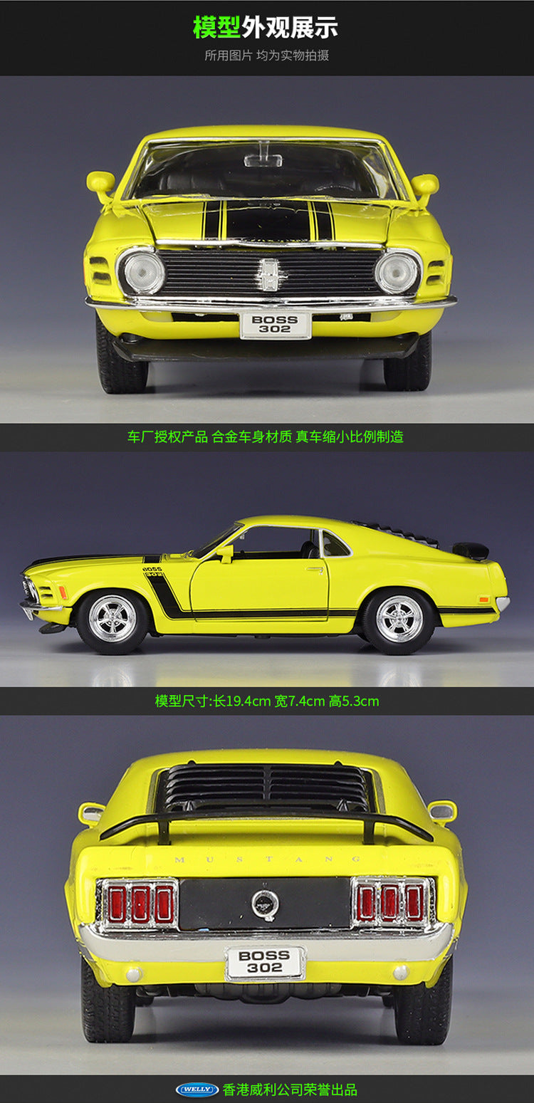 WELLY 1/24 Ford Mustang Boss 302 1970 Boss 429 1969 GT 2015 Car Model