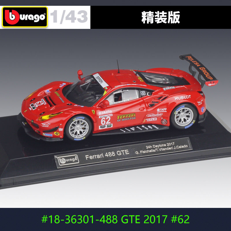 Bburago 1/43 Ferrari Racing Car with acrylic display case Modern Car Model