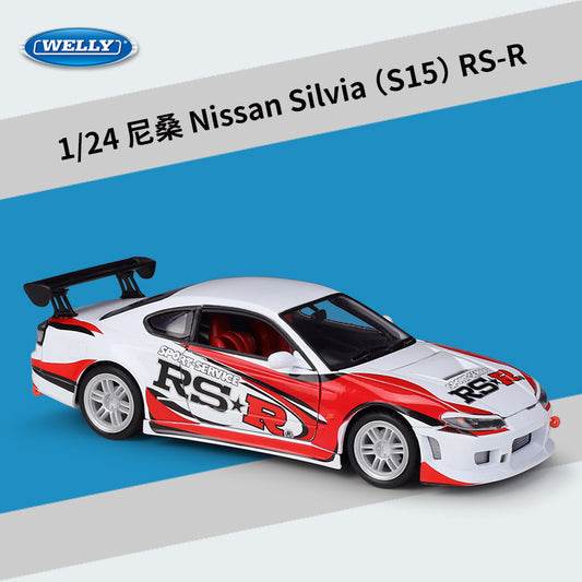 WELLY 1/24 Nissan Silvia S15 RS-R Racing Modern Car Model