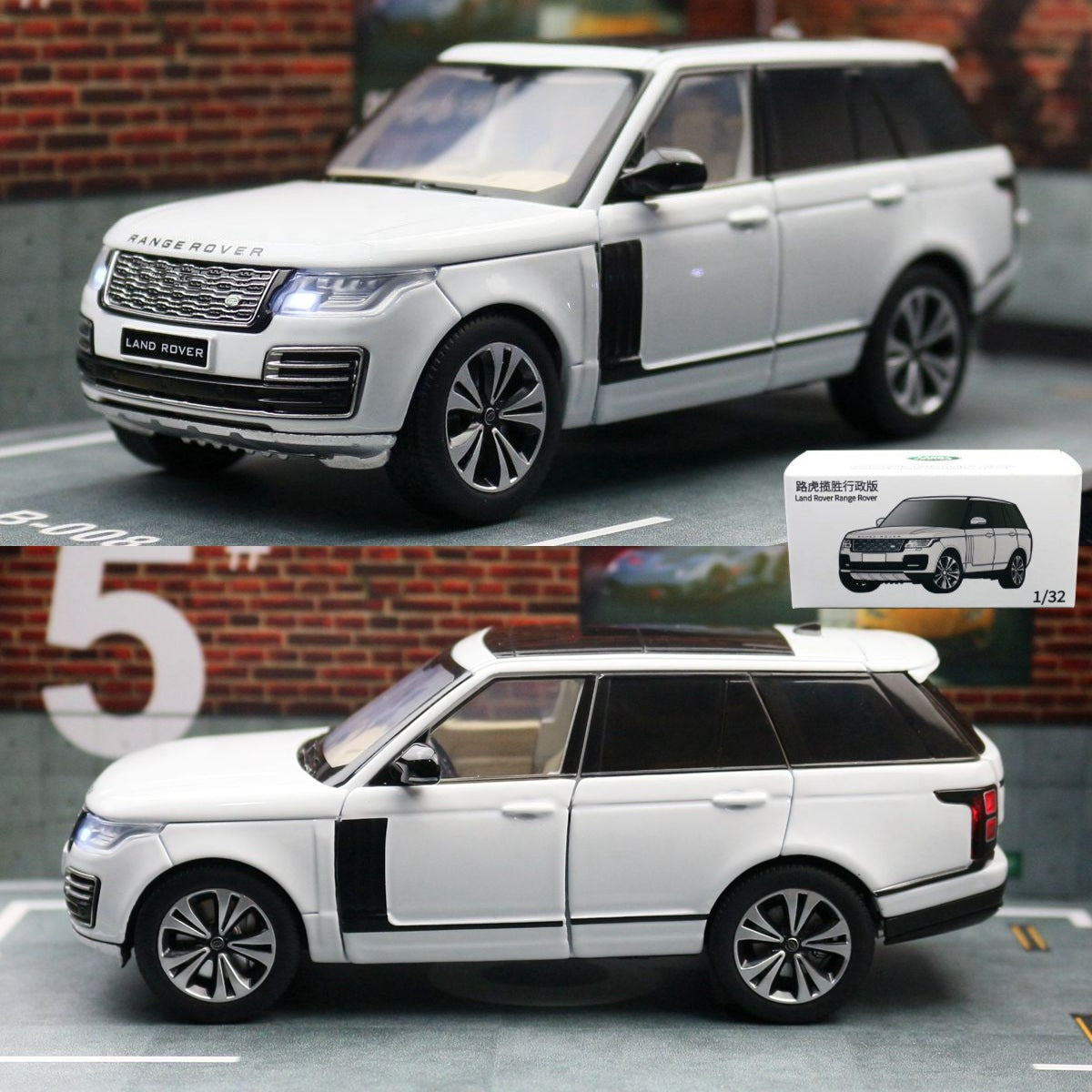 JKM 1/32 Land RoverDefender Rang Rover SUV Modern Car Model