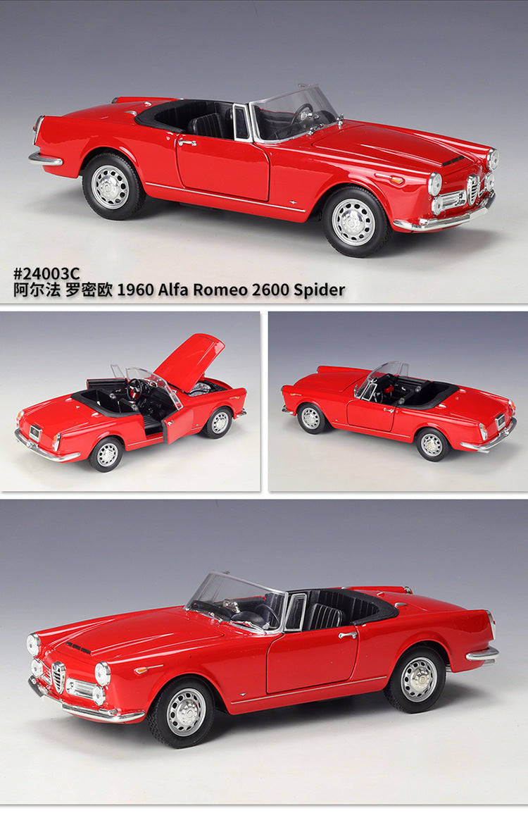 WELLY 1/24 Alfa Romeo 2600 Spider 1960 Convertible Classic Car Model