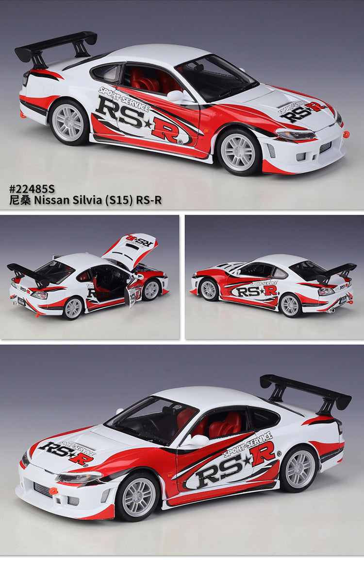 WELLY 1/24 Nissan Silvia S15 RS-R Racing Modern Car Model