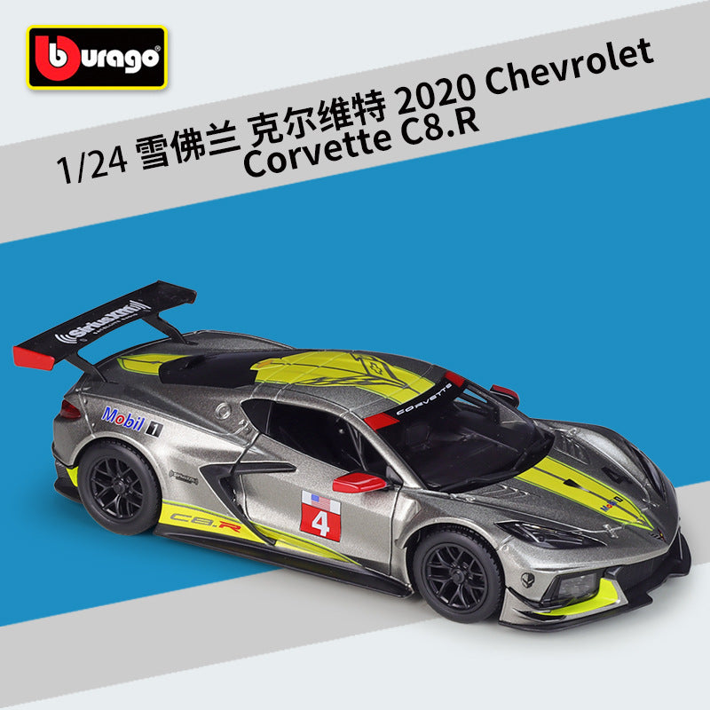 Bburago 1/24 Chevrolet Corvette C8R C6R Racing Modern Car Model