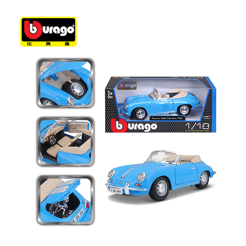 Bburago 1/18 Porsche 356B Cabriolet Classic Car Model