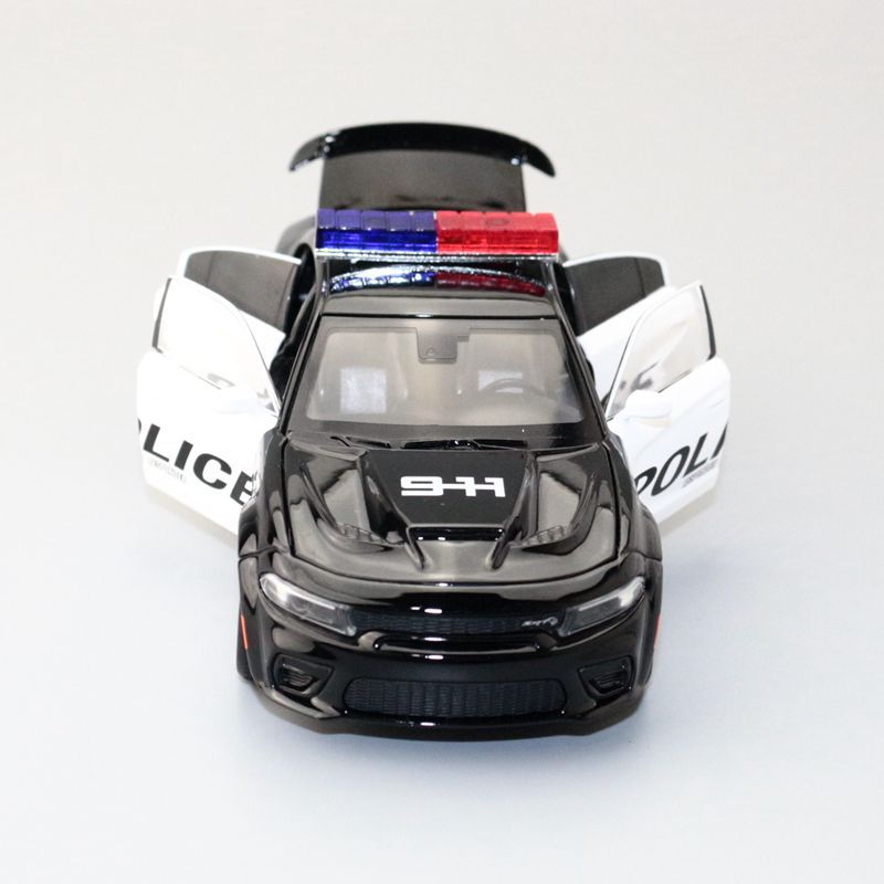 JKM 1/32 Dodge Charger SRT Police Car Modern Car Model