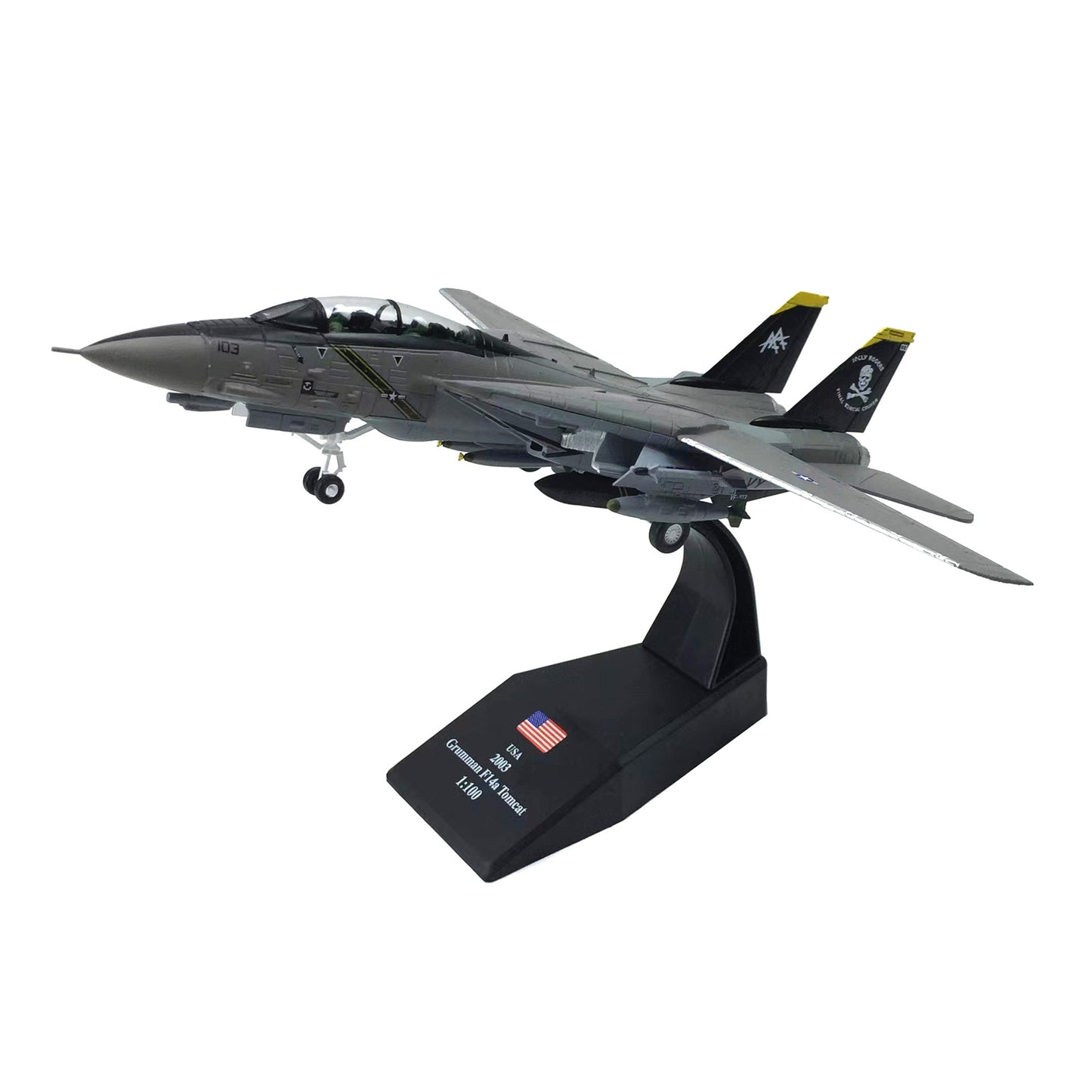 1/100 USA F-14A F-14D Tomcat F-4C Phahtom Aircraft Alloy Model Diecast