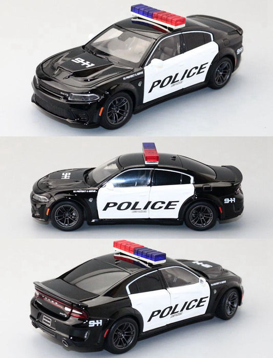 JKM 1/32 Dodge Charger SRT Police Car Modern Car Model