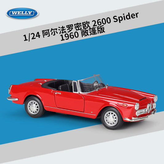 WELLY 1/24 Alfa Romeo 2600 Spider 1960 Convertible Classic Car Model