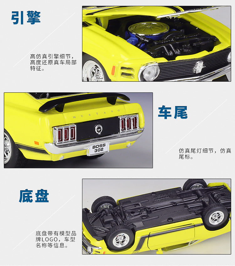 WELLY 1/24 Ford Mustang Boss 302 1970 Boss 429 1969 GT 2015 Car Model